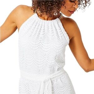 Lilly Pulitzer Bingham lace midi- Elegant White Halter Dress